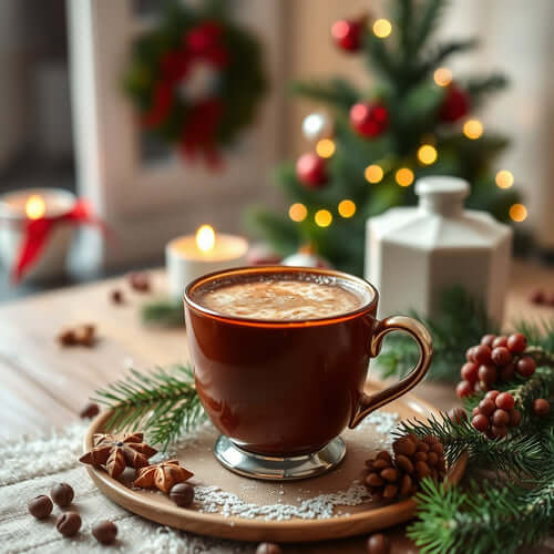 Holiday heartwarming ceremonial cup