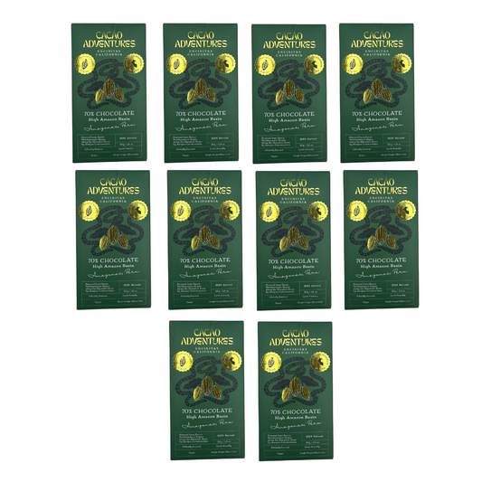 10 Pack - 70% Ceremonial Grade Cacao Bars - Amazonas