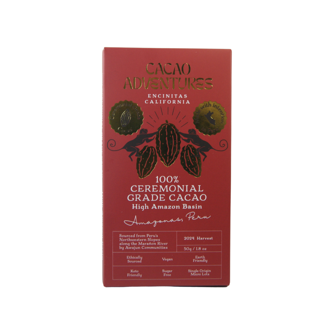 100% Ceremonial Grade Cacao Bar 50 g - High-Amazon Basin